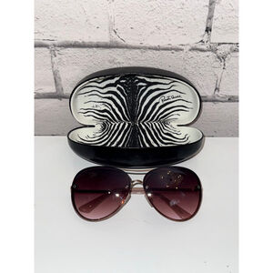 TAHARI Womens Aviator Sunglasses TH651 Brown Gold Roberto Cavalli Hardshell Case